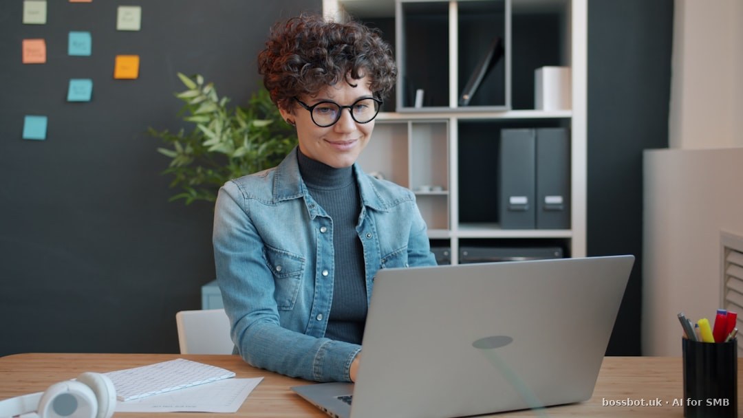 Woman working on a laptop at a desk