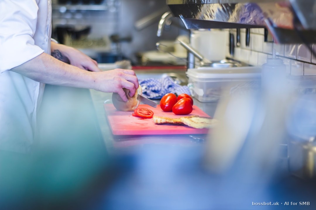 London restaurant kitchen with Deliverect tablet unifying Deliveroo Uber Eats JustEat orders on POS + KDS during Friday dinner service