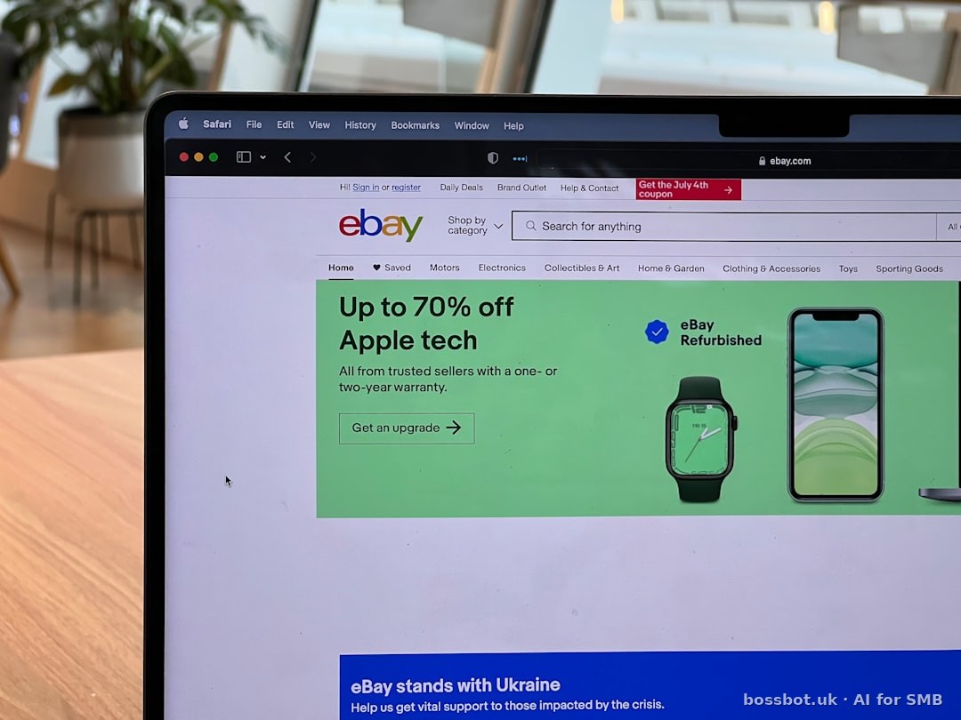 Deutscher eBay-Händler beim Bearbeiten von Käufernachrichten — DSGVO + GoBD + DATEV-Automatisierung 2026