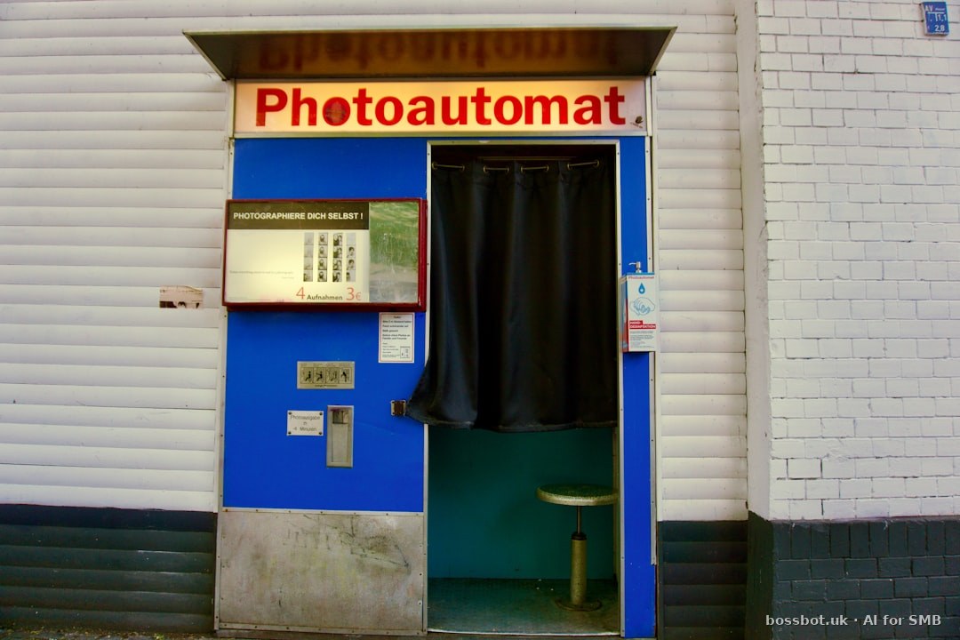 A blue door with a black curtain on it