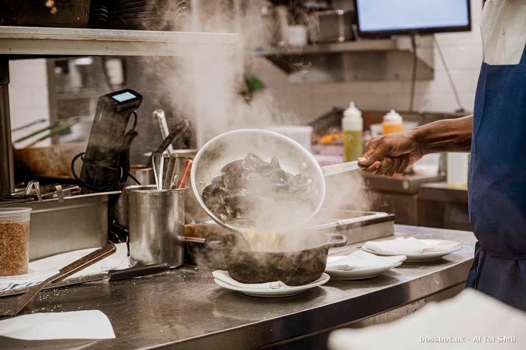 Restaurant service pass with plated dishes ready for pickup