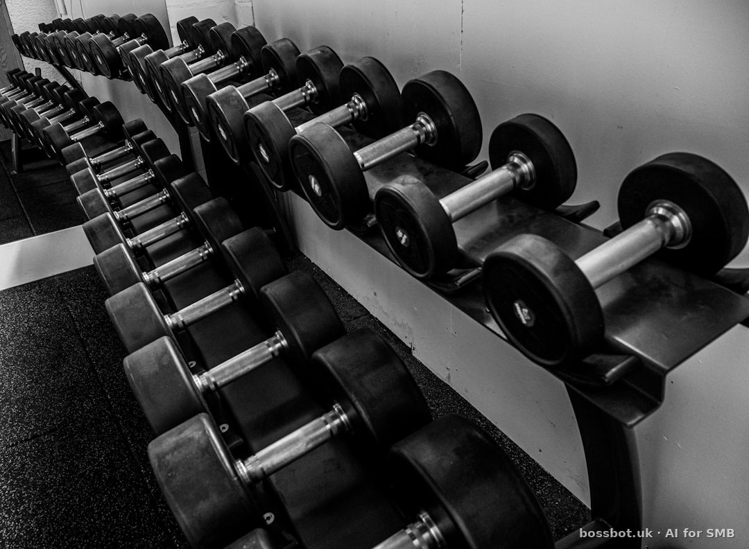 Dumbbells on a rack in a South African boutique gym