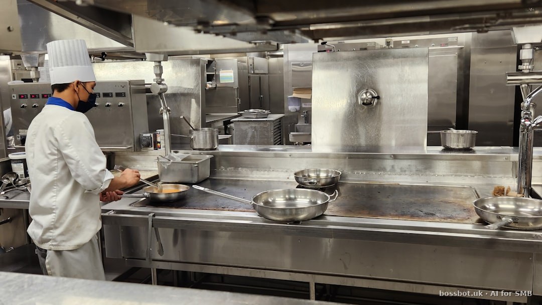 A chef cooking in a kitchen