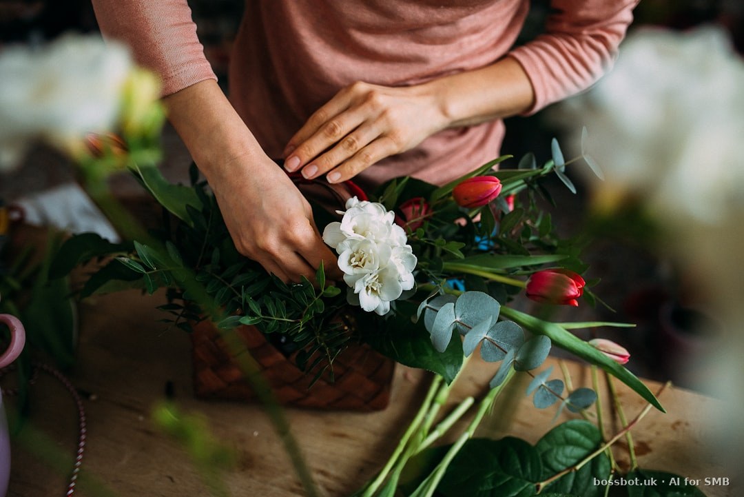 Floristeria colombiana gestionando pedidos de domicilio por WhatsApp
